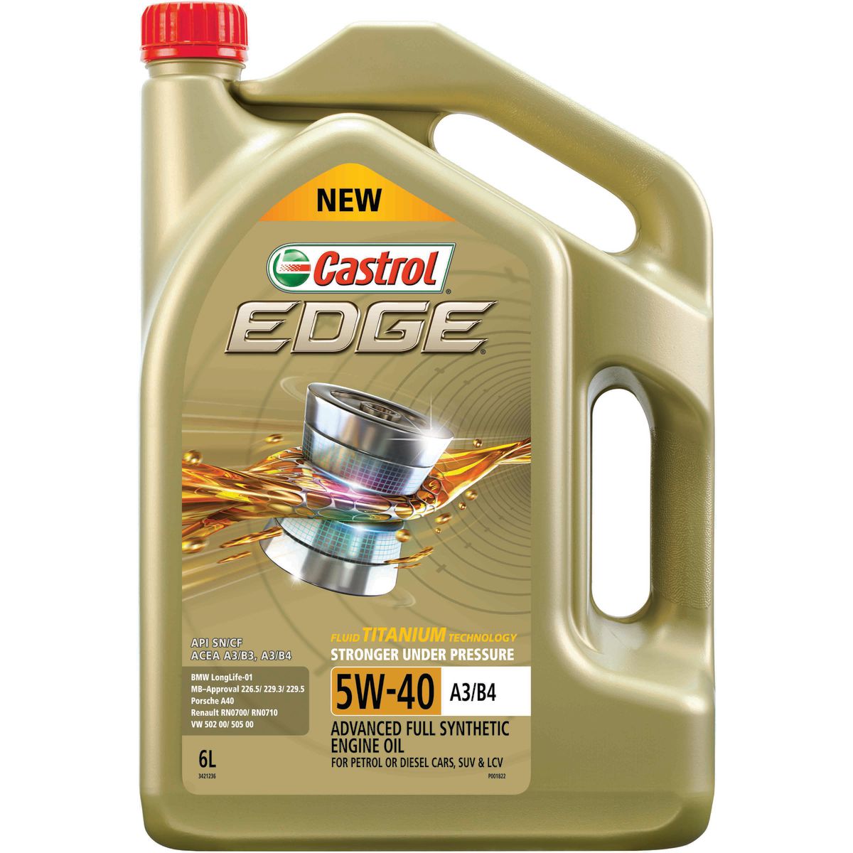 Castrol EDGE 5W-40 Full Synthetic Engine Oil 6L 3421236