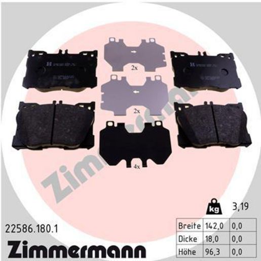 Zimmermann Brake Pad Front  Set 22586.180.1