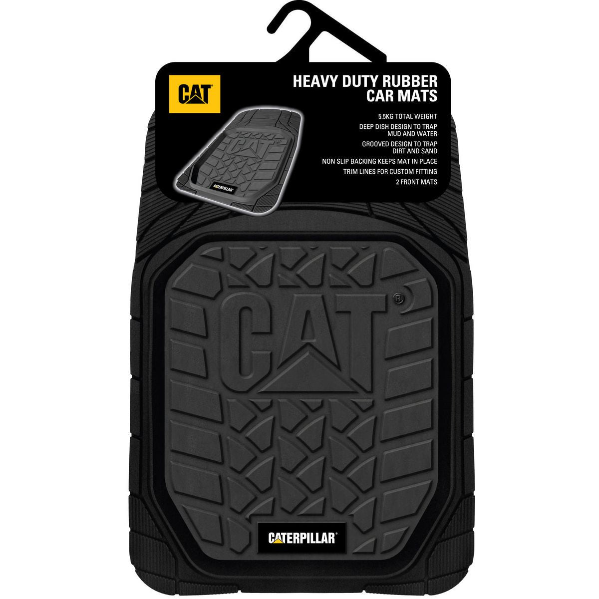 Caterpillar Deep Dish Rubber Floor Mats CMCATBLKFR
