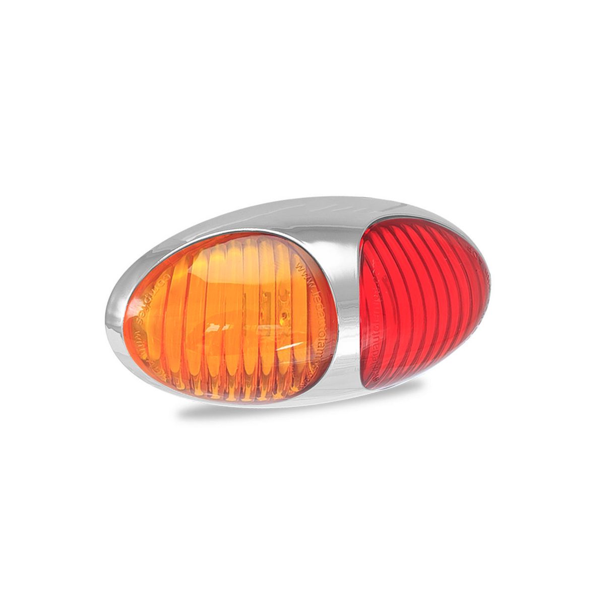 LED Autolamps Side Marker with Chrome Bezel Red/Amber 70x36x20mm Multi-volt 37CARMB2P