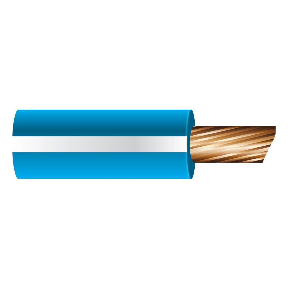 OEX 3mm Single Core Automotive Cable, Blue With White Trace - 500M Roll ACX0717/500
