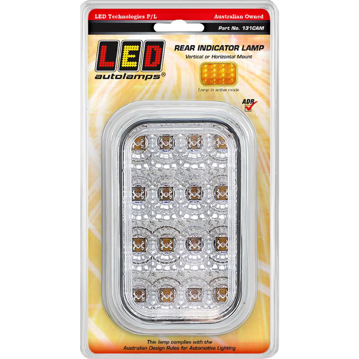 LED Autolamps Indicator Lamp Clear with Chrome Reflector 12-24V 131CAM