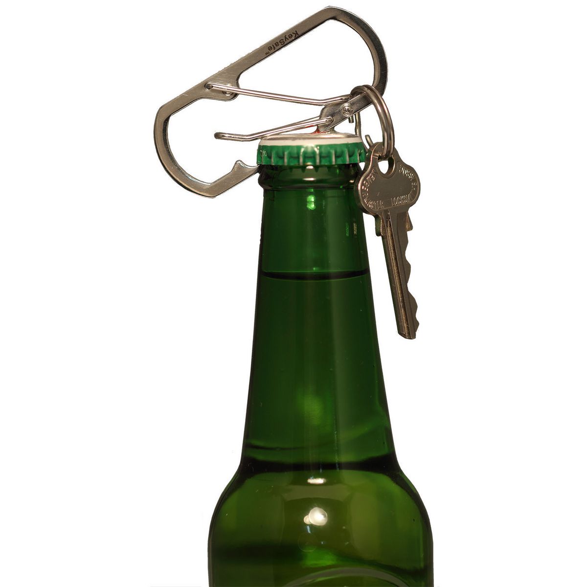 KeySafe Double-Gate Square Stainless Steel Carabiner Keyring #4 Large Blue KS003-4BLU