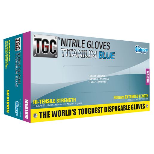 The Glove Company TGC Gloves Titanium Blue Nitrile 50 Pk Medium 160422