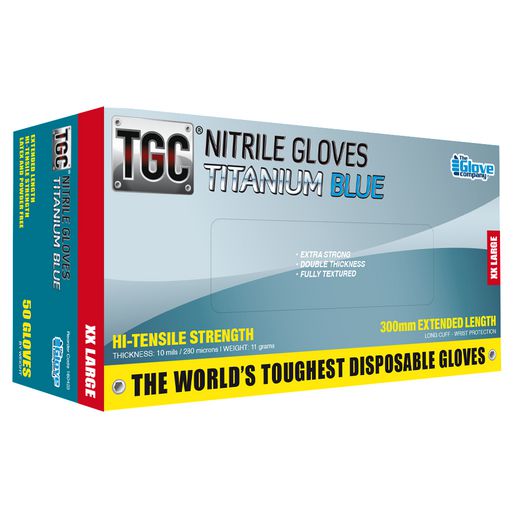 The Glove Company TGC Gloves Titanium Blue Nitrile 50 Pk XXL 160425