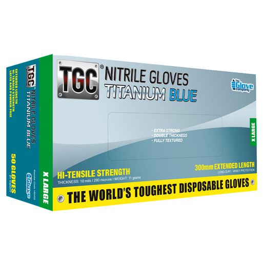 The Glove Company TGC Gloves Titanium Blue Nitrile 50 Pk XL 160424