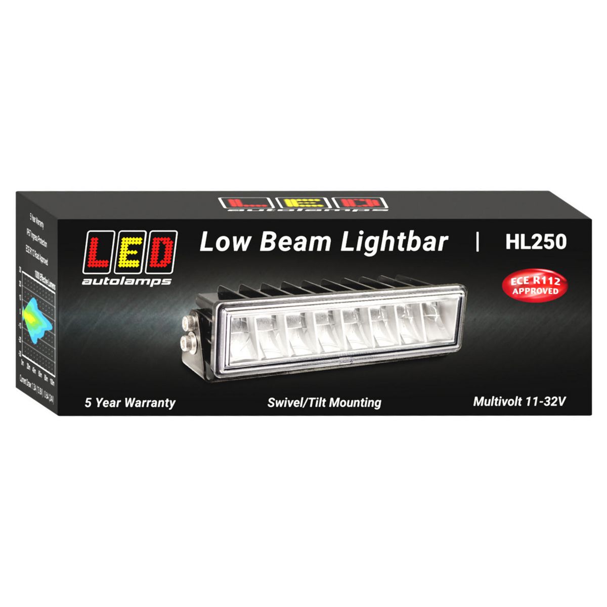 LED Autolamps Low Beam Light Bar ECE R112 11-32V 1000 Lumens HL250