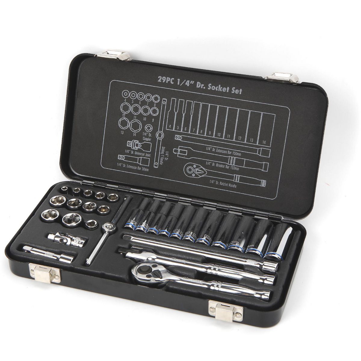 Mechpro Socket Set Metric 1/4In Drive 29pc
