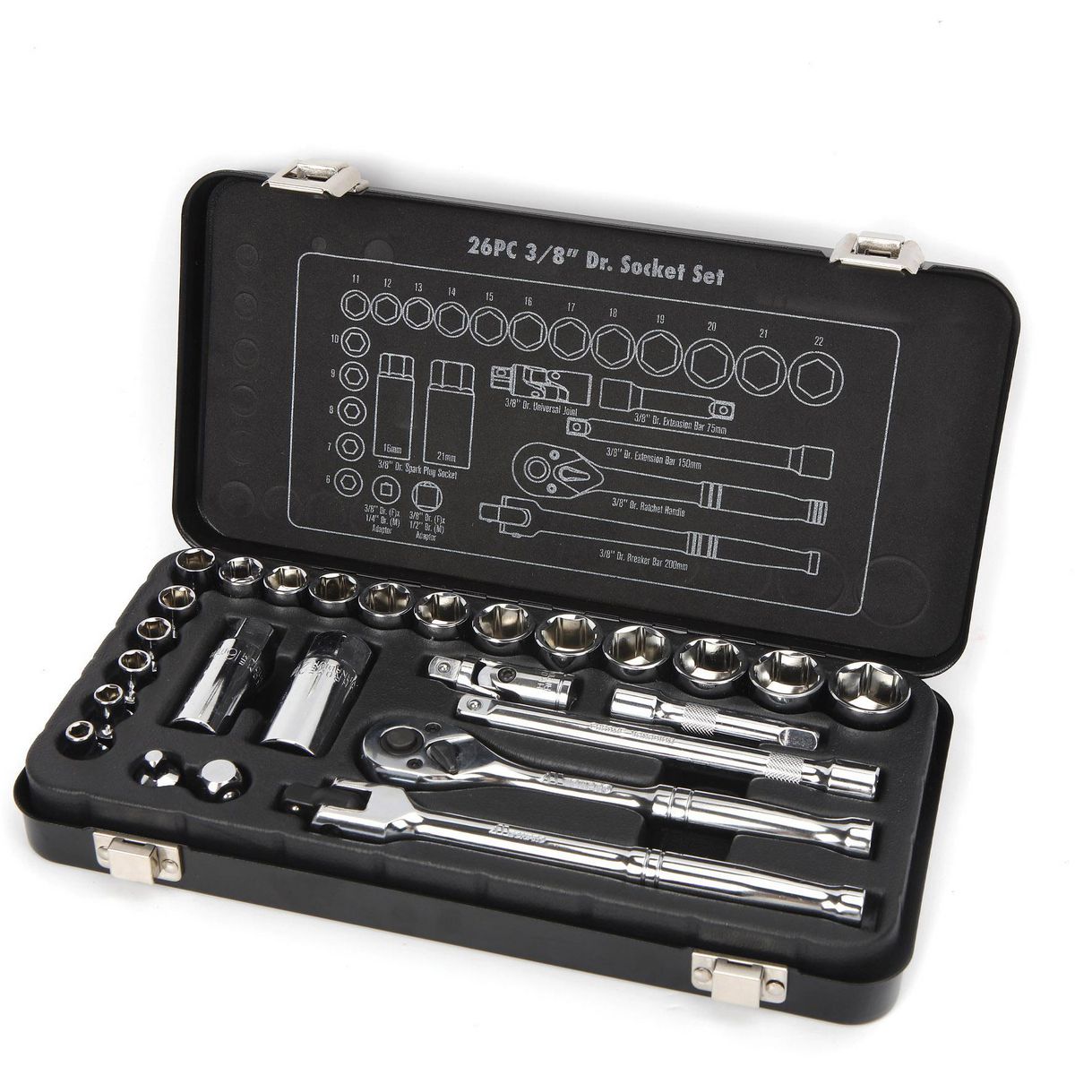 Mechpro Socket Set Metric 3/8In Drive 26pc