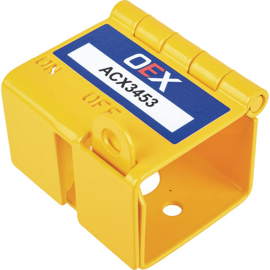 OEX Yellow Lockout Bracket 2mm Stainless Steel With Lock Tab ACX3453