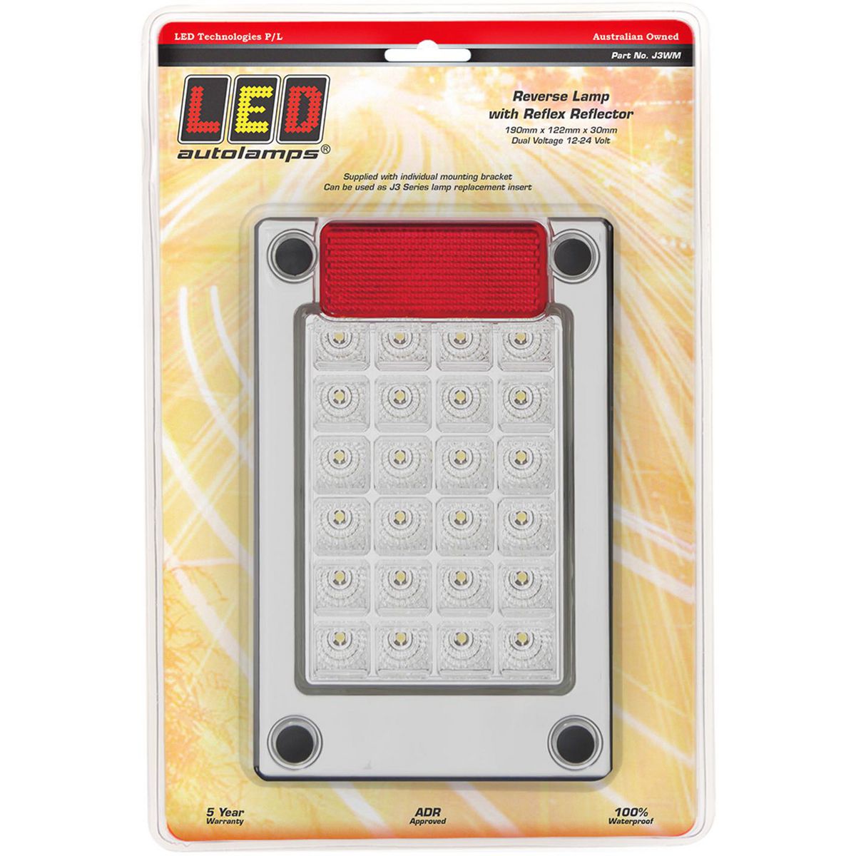 LED Autolamps Reverse J3 White LED Lamp Insert 12/24V J3WM