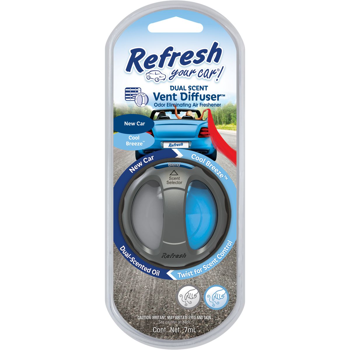 Refresh Oil Diffuser Car Air Freshener - Cool Breeze 9024