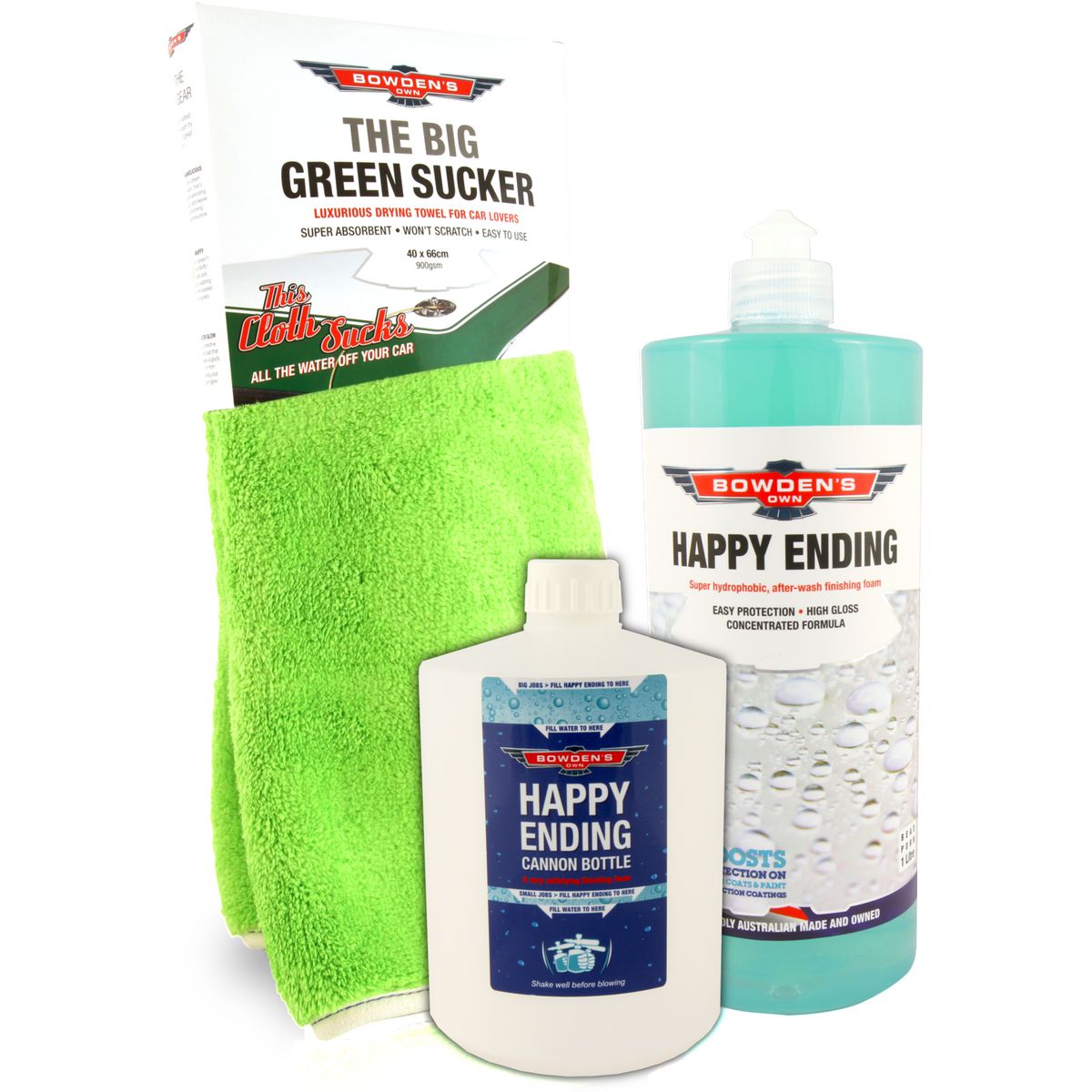 Bowden's Own Happy Ending Hydrophobic Protection & Shine Pack 3pc