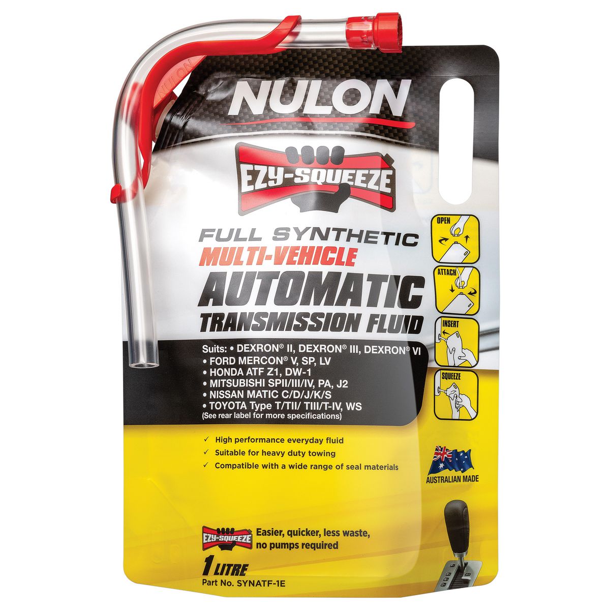 Nulon EZY-SQUEEZE Auto Trans Fluid 1L Full Synthetic SYNATF-1E