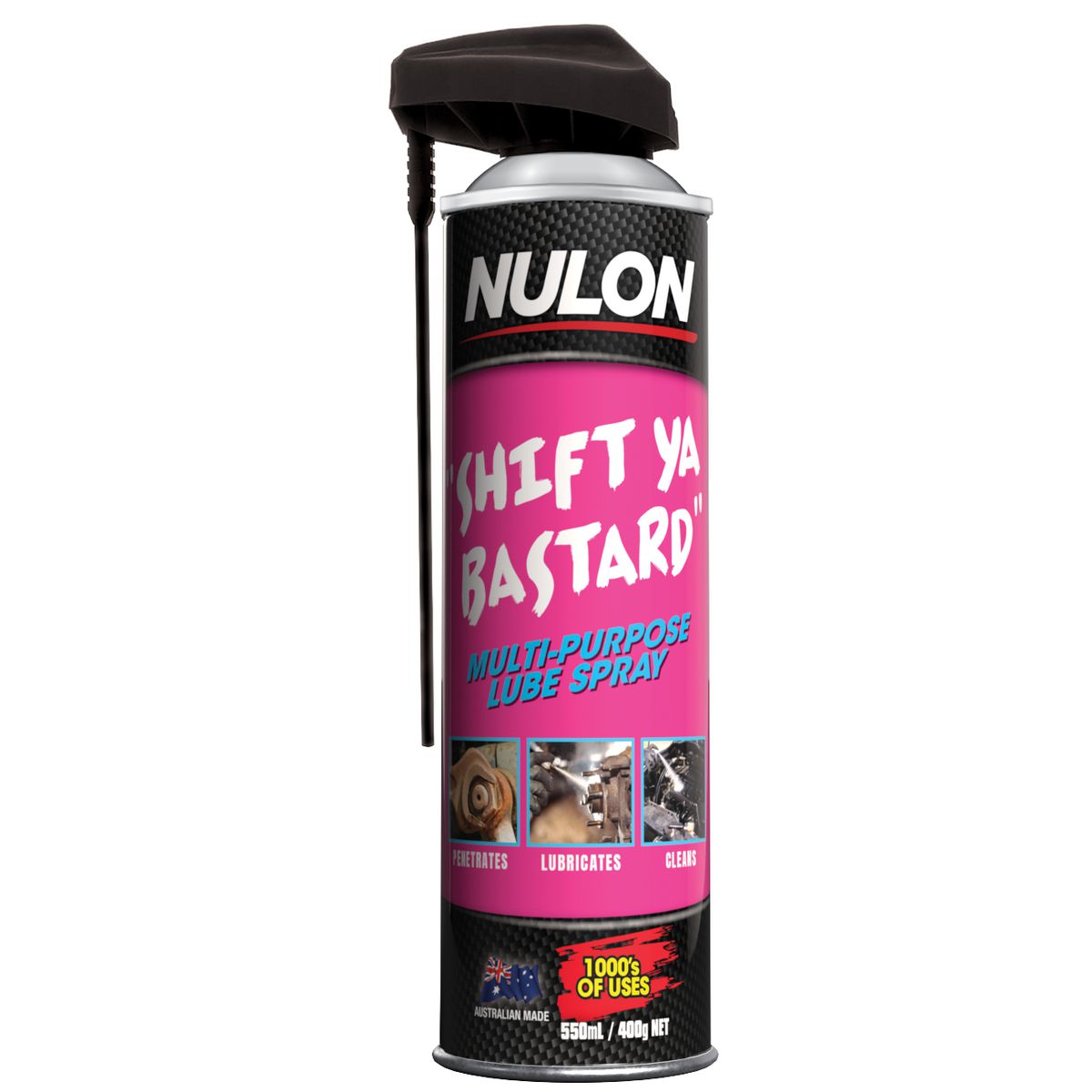 Nulon Shift Ya Bastard Multi Purpose Lube Aerosol Spray 400g SYN75W85-1E
