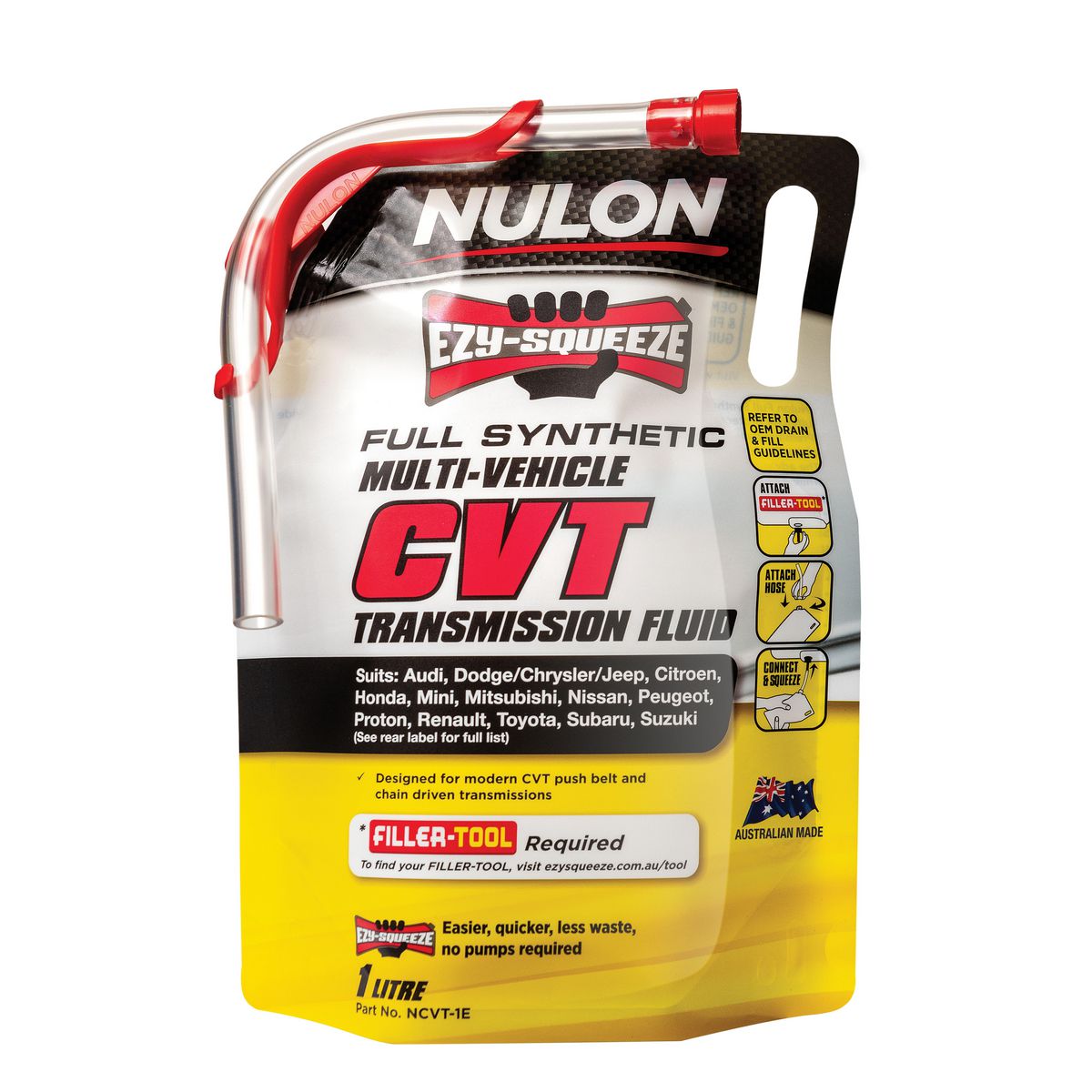 Nulon EZY-SQUEEZE CVT Fluid 1L Full Synthetic NCVT-1E