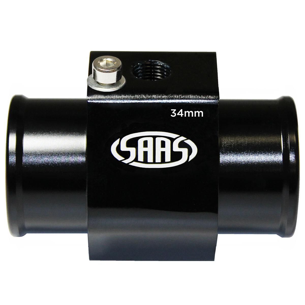 SAAS 34mm Water Temp Hose Adapter Black SWTA34B