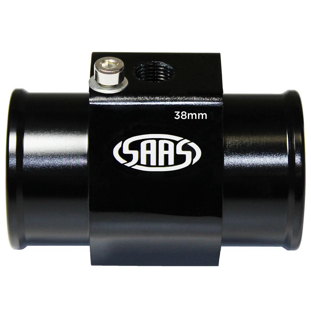 SAAS 38mm Water Temp Hose Adapter Black SWTA38B