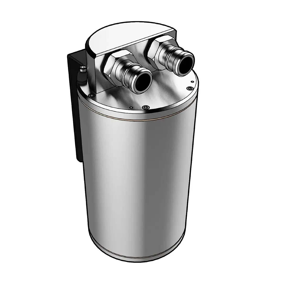 SAAS Oil Catch Can Baffled Round Billet (Polished)500mL ST1004