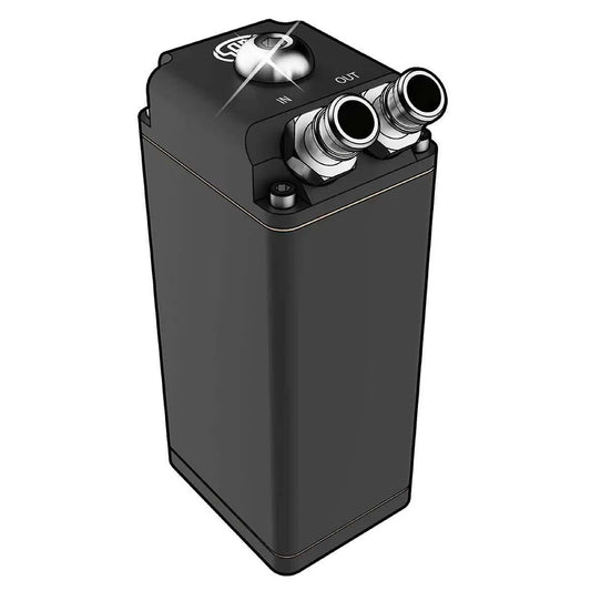 SAAS Oil Catch Can Baffled Rectangle Billet (Black) 600mL ST1010