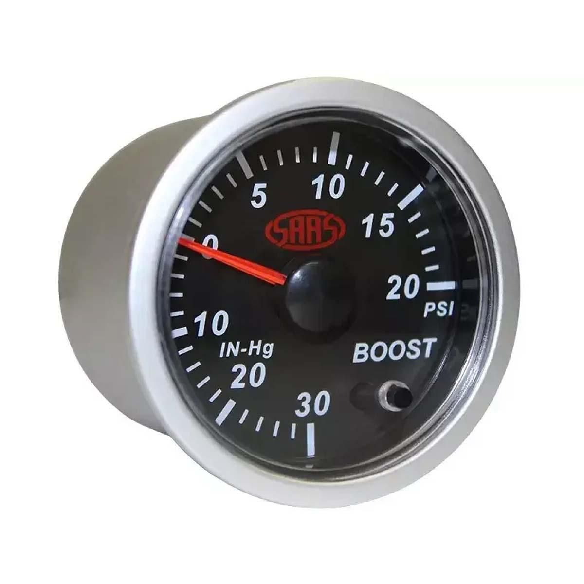 SAAS Street Series 52mm Boost Gauge 30 In Hg/20 Psi Black SG21210