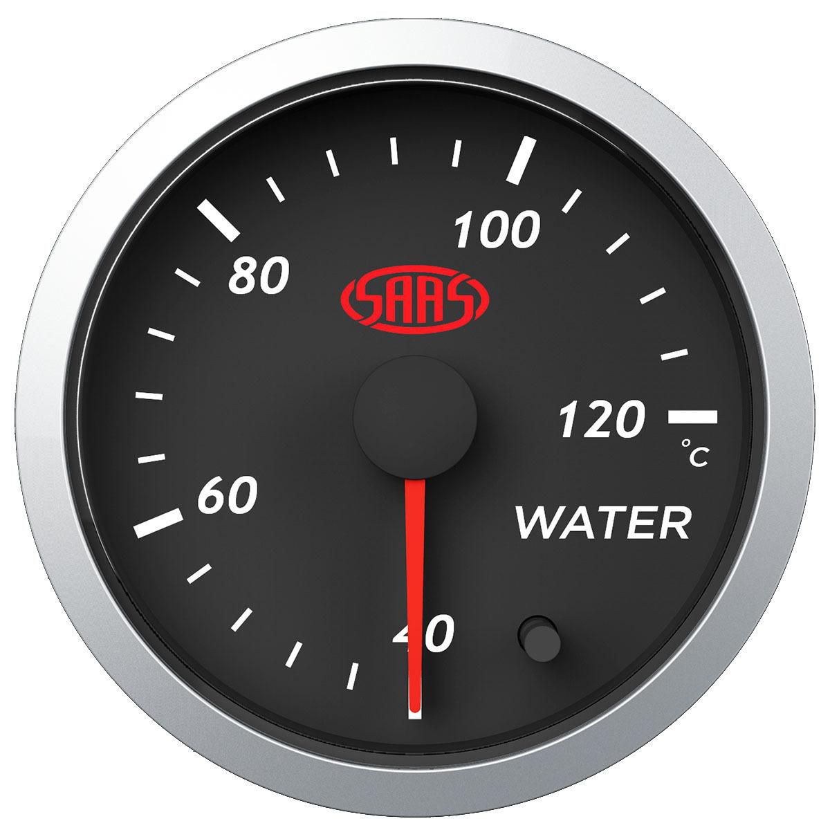 SAAS Street Series 2-1/16" Water Temp Gauge 40-120C Black SG21220