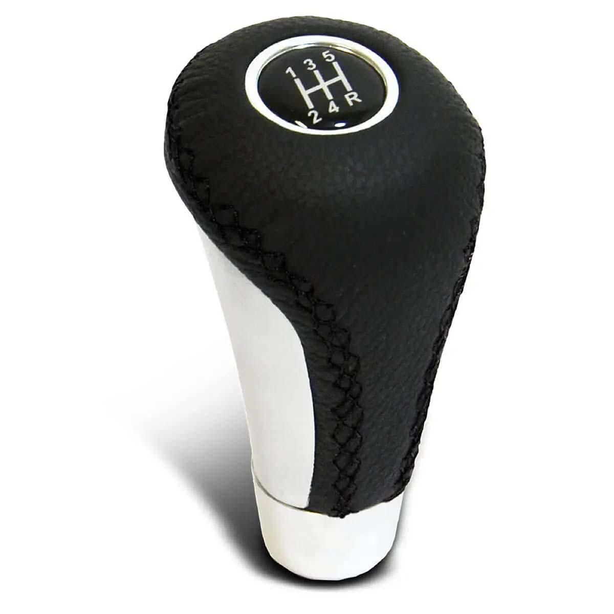 SAAS Gear Knob - Leather Black/Aluminium Insert SGKAL