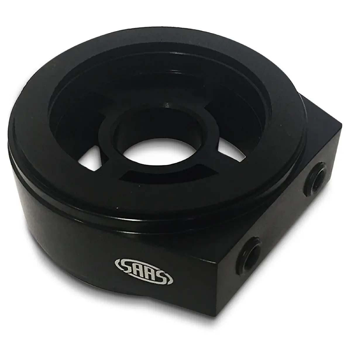 SAAS Oil Filter Sandwich Plate Billet Black SGAP1