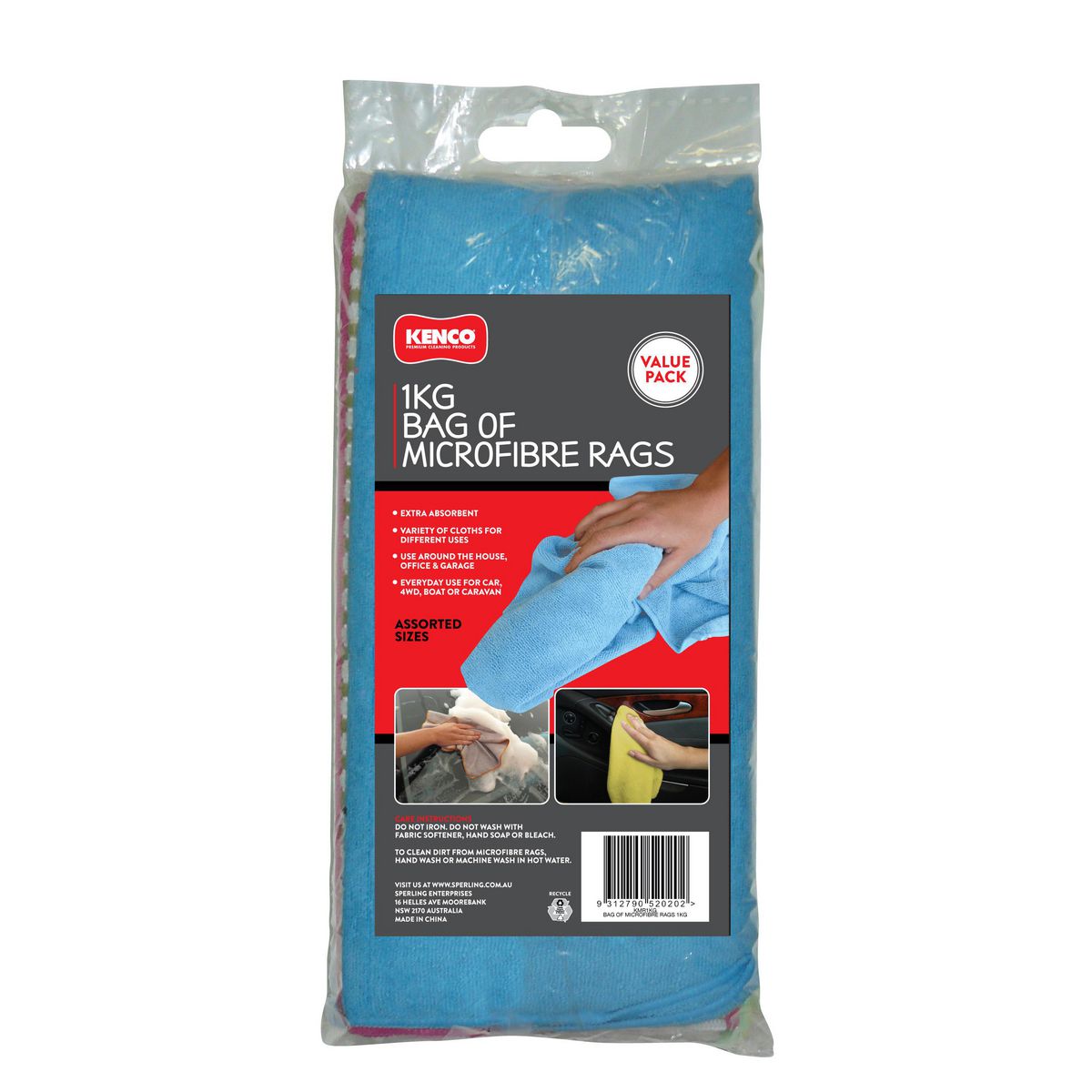 Sperling Kenco Microfibre Bag Of Rags 1Kg KMR1KG