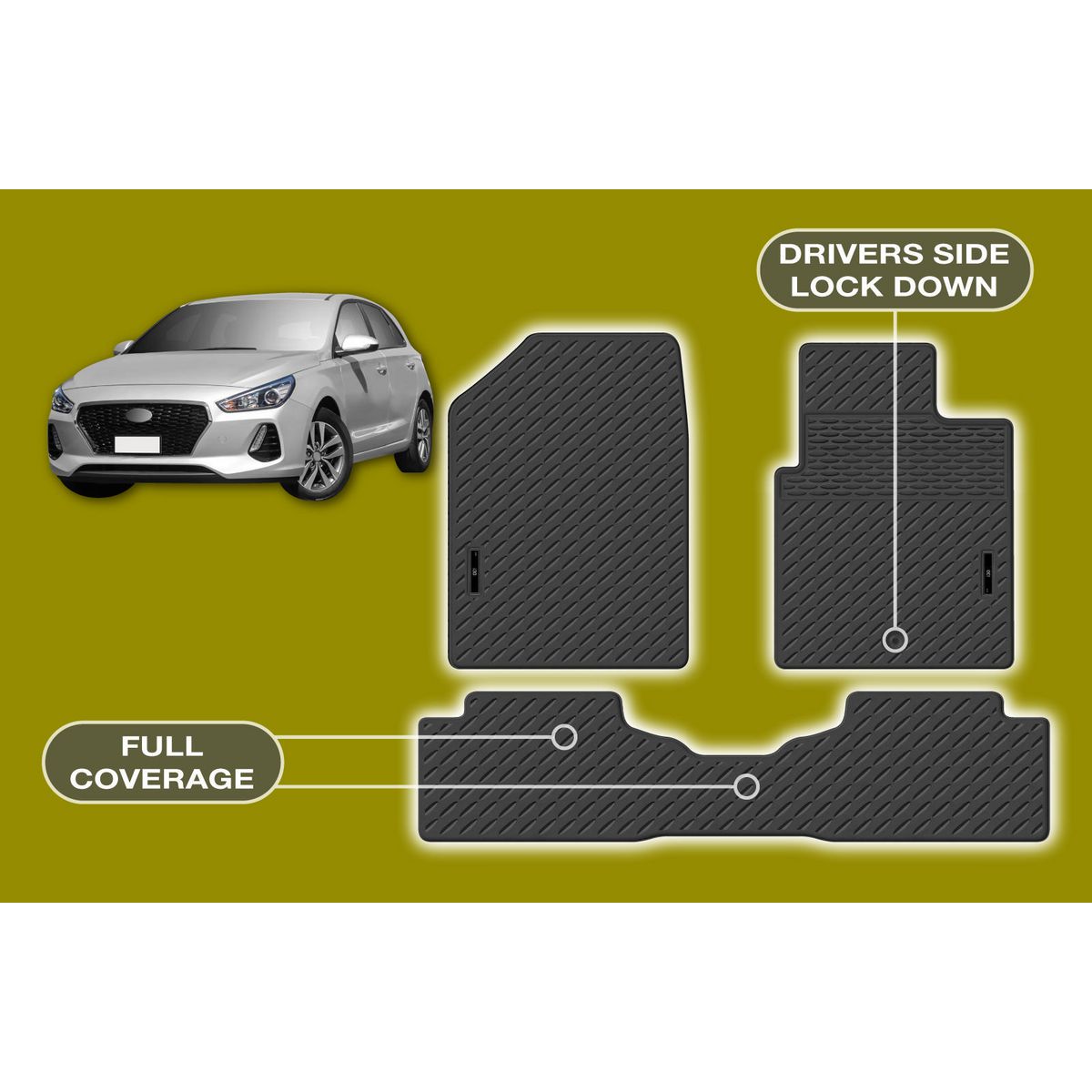 Sperling Precision Fit Floor Mat Set MRBHY003BLK2RW