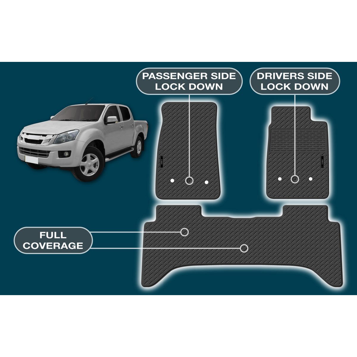 Sperling Precision Fit Floor Mat Set MRBIZ001BLK2RW