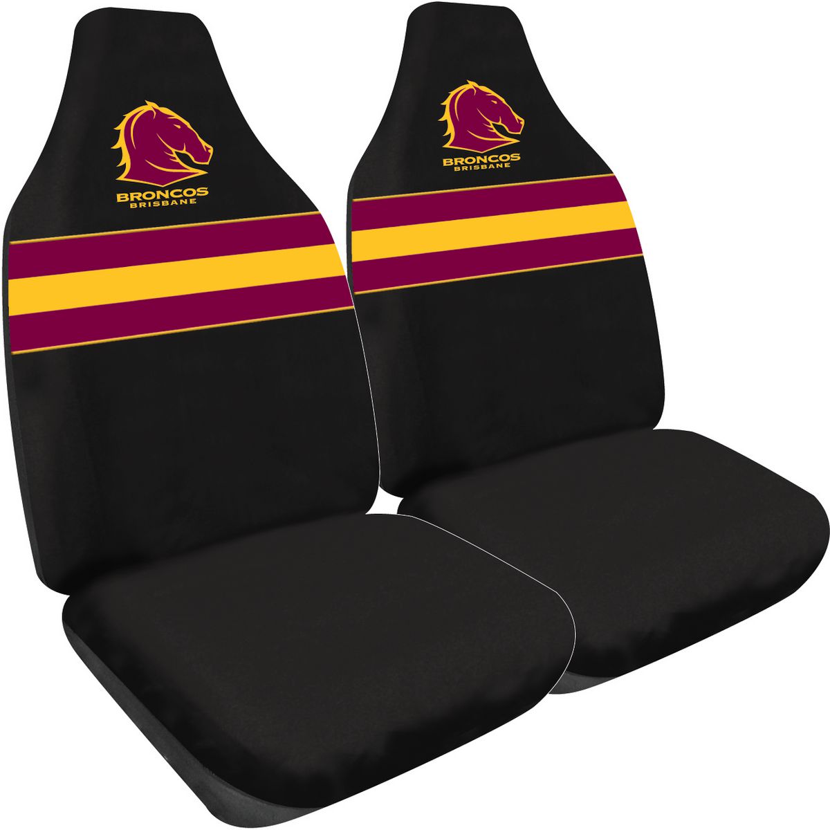NRL Front Car Seat Covers Polyester, Broncos - Pair PPNRLBRO6/2