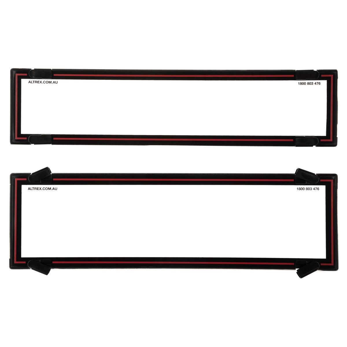 Altrex Number Plate Covers Premium Black Without Lines & Red Line in Border 6NLPR