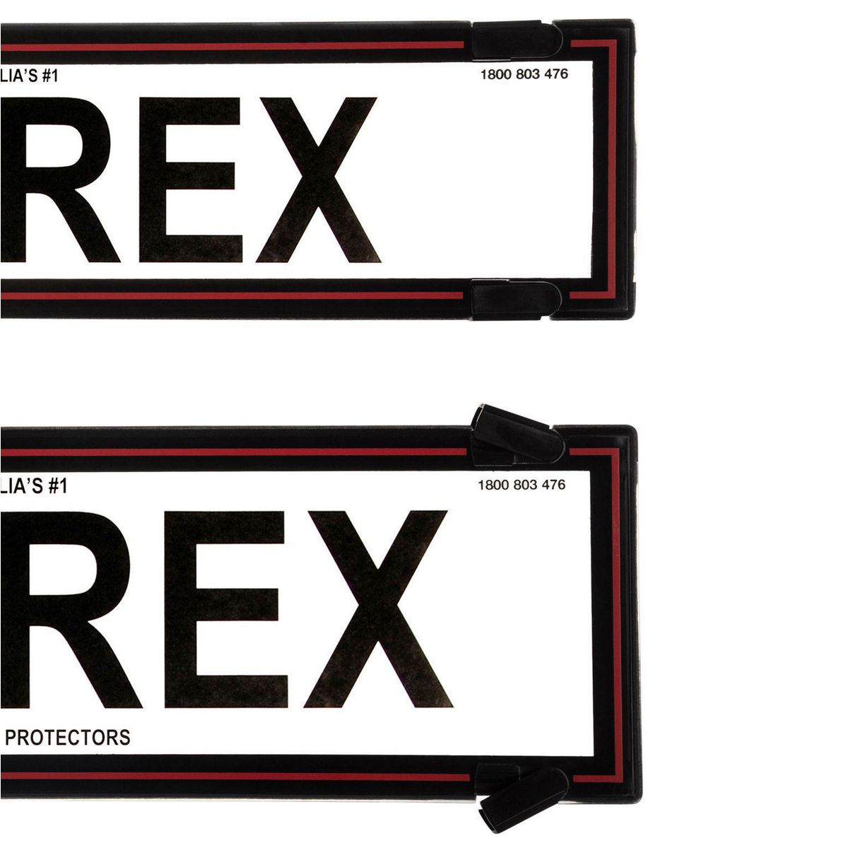 Altrex Number Plate Covers Premium Black Without Lines & Red Line in Border 6NLPR