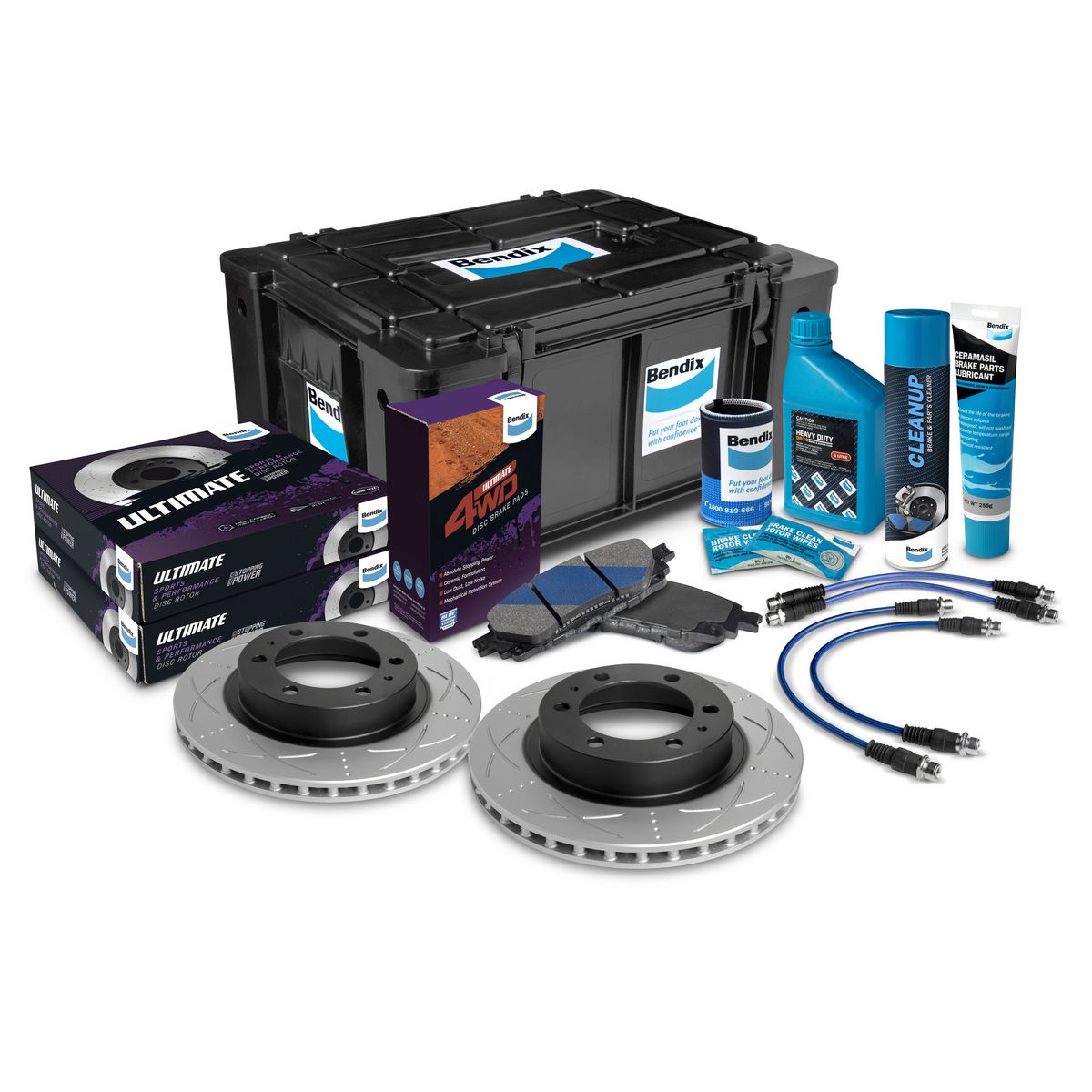 Bendix Ultimate 4x4 Brake Upgrade Kit Front (Suits 2" Lift) U4WD-BUK5+2