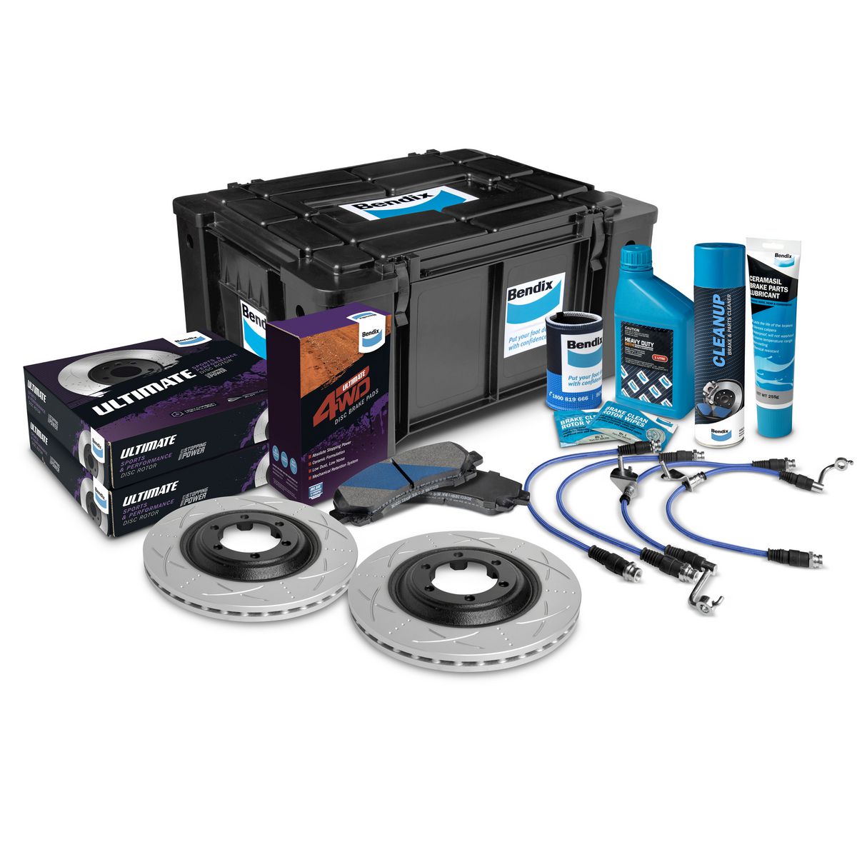 Bendix Ultimate 4x4 Brake Upgrade Kit Front (Suits 2" Lift) U4WD-BUK10+2