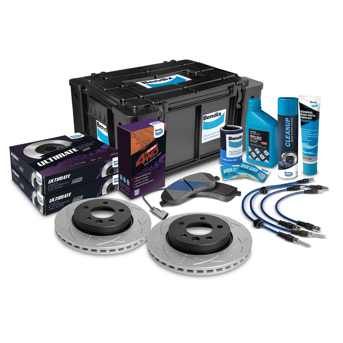 Bendix Ultimate 4x4 Brake Upgrade Kit Front (Suits 2" Lift) U4WD-BUK14+2