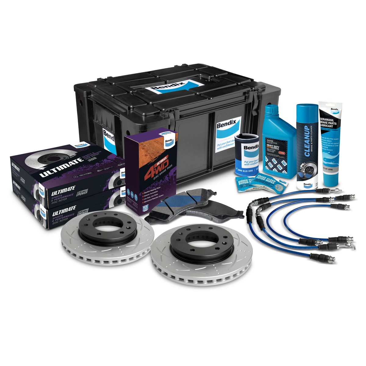 Bendix Ultimate 4x4 Brake Upgrade Kit Front (Suits 2" Lift) U4WD-BUK9+2