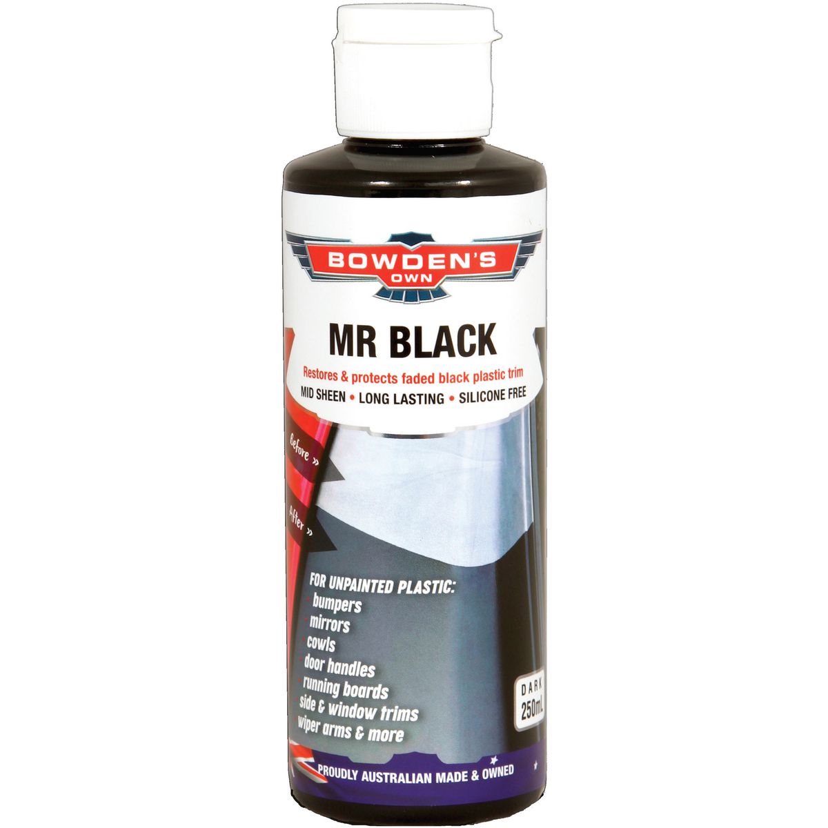 Bowden's Own Mr Black Trim Restorer 250ml BOMRBLACK