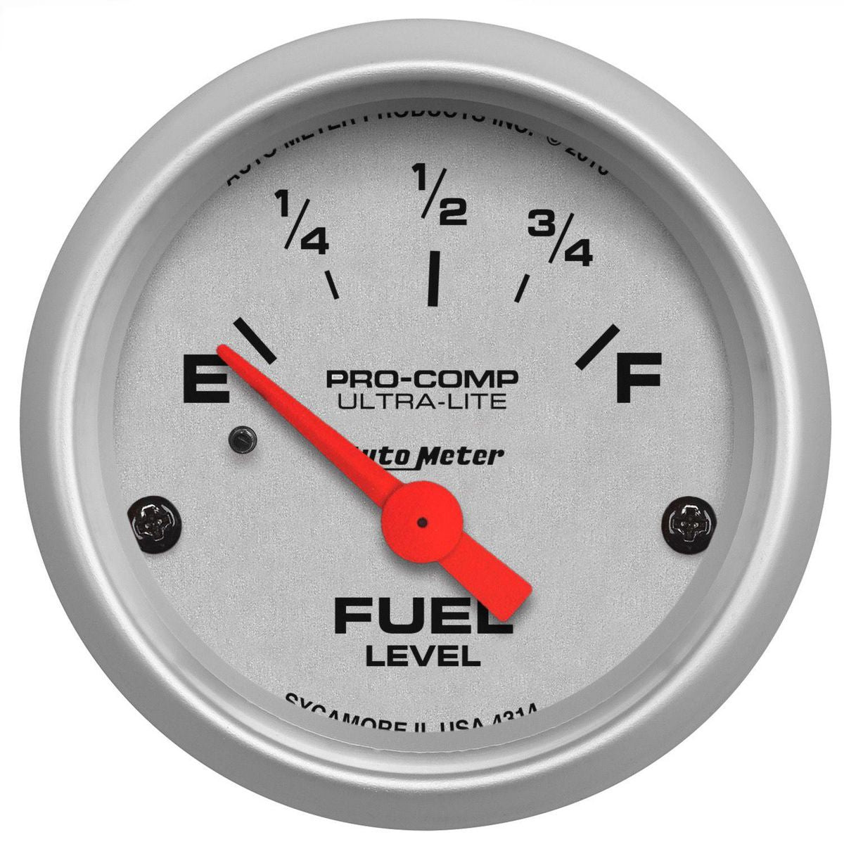 Autometer Ultra-Lite 2-1/16in Fuel Level Gauge 0-90 Ohm Short Sweep Electric AU4314