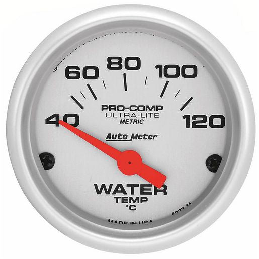 Autometer Ultra-Lite 2-1/16in Water Temp Gauge 40-120C Short Sweep Electric AU4337-M