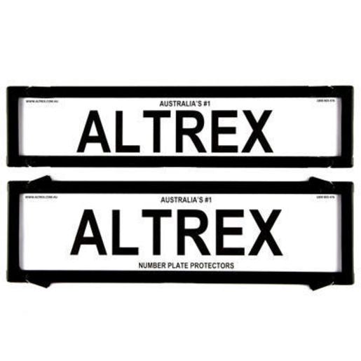 Altrex Number Plate Covers Premium Black Without Lines & Silver Line Borders 6NLPS
