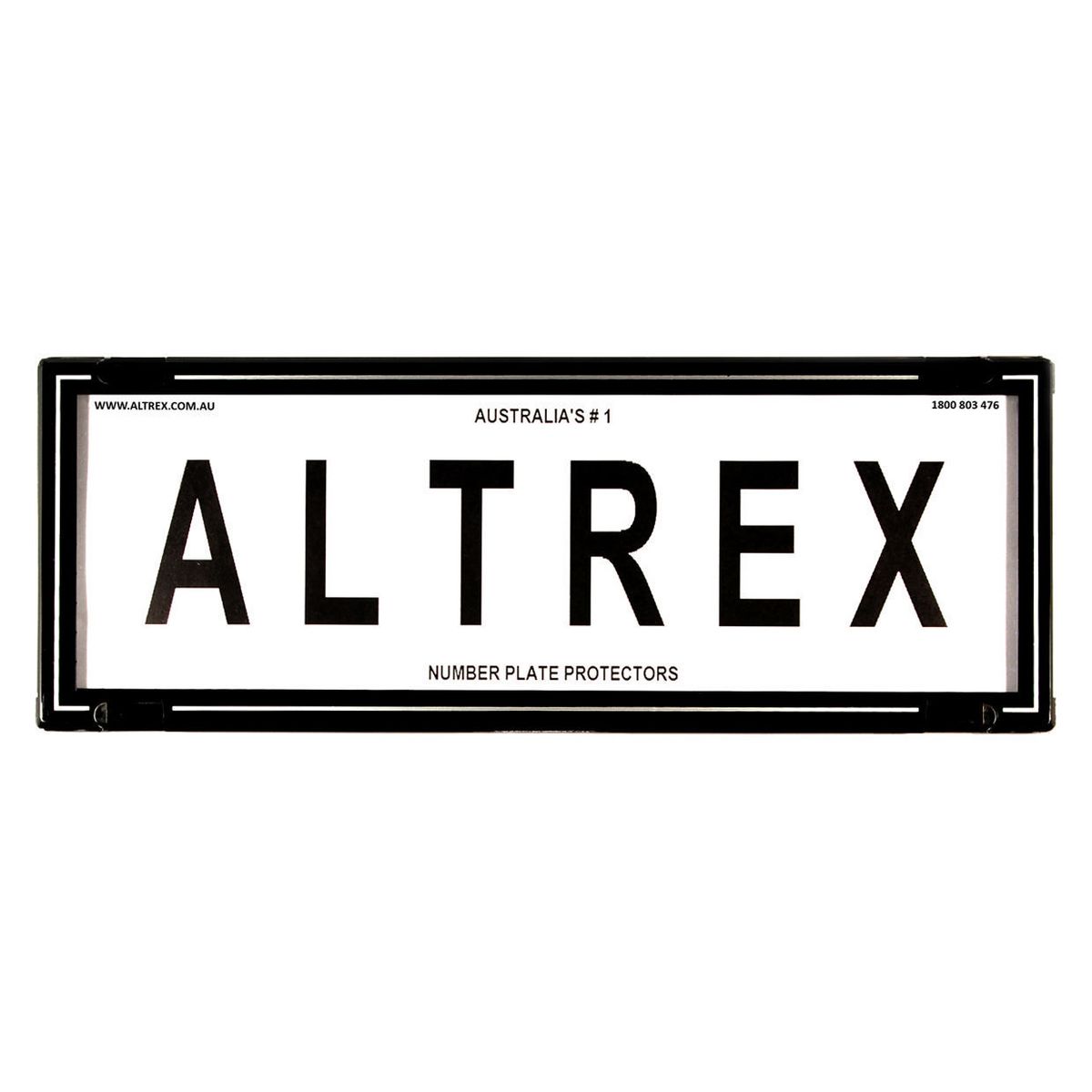 Altrex Number Plate Cover 6 Figure Black Without Lines & Silver Line in Border