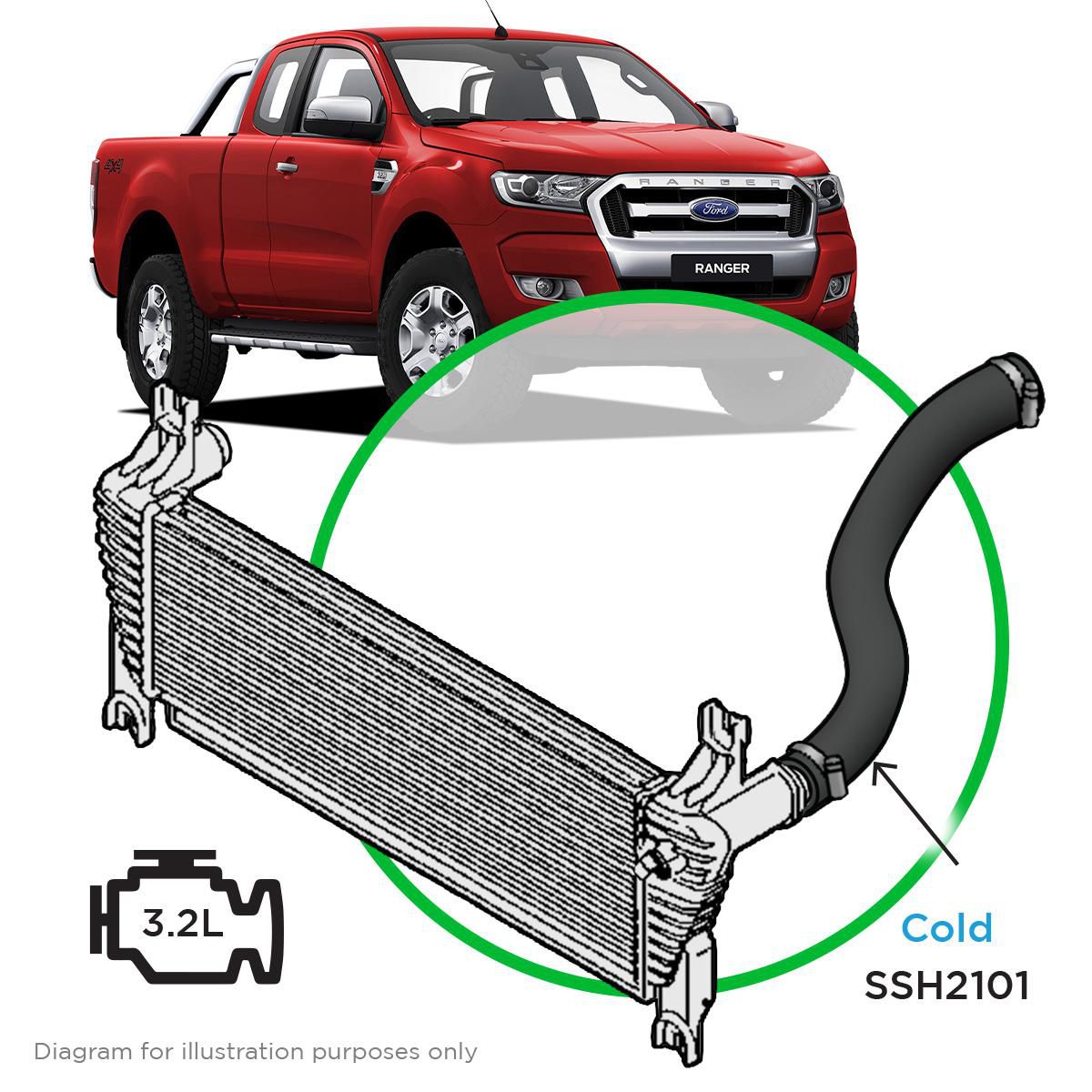 SAAS Silicone RH Top Pipe Ranger/Bt50 SSH2101