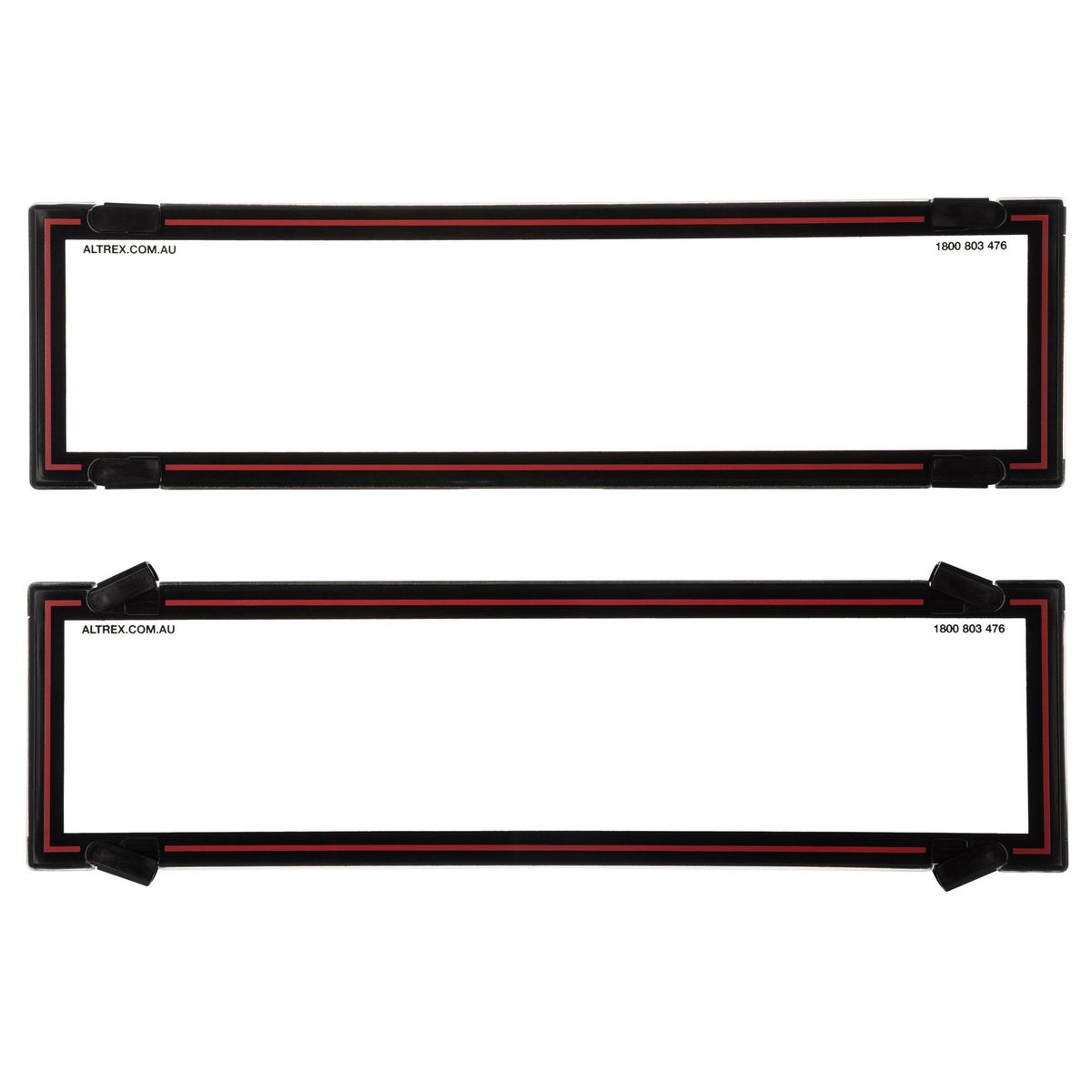 Altrex Number Plate Covers Dual Slim Black Without Lines & Red Line in Border 6VSNLR