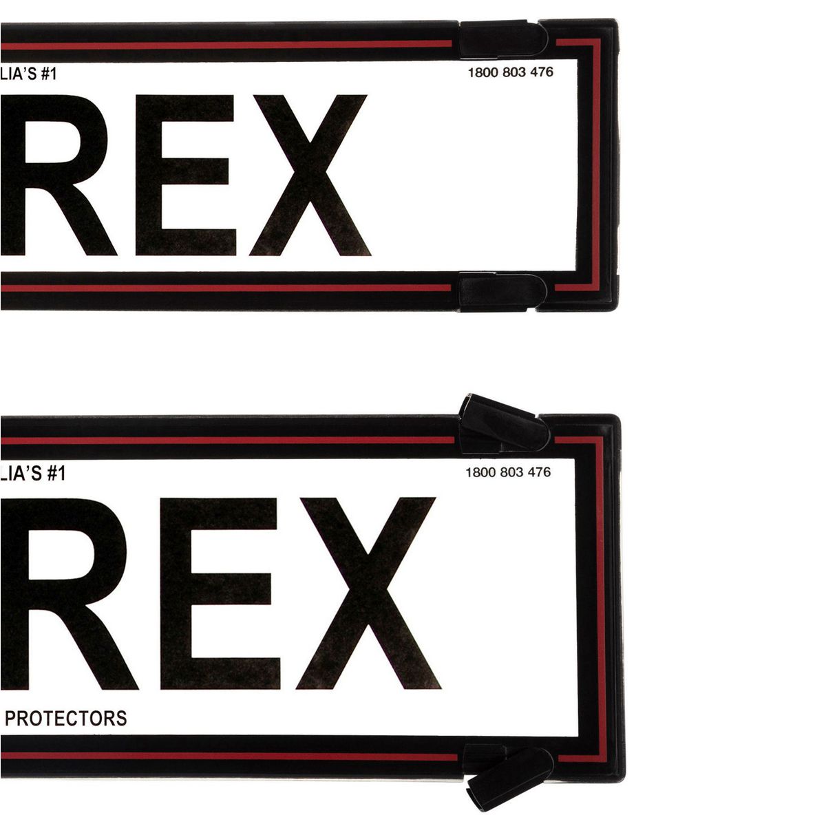 Altrex Number Plate Covers Dual Slim Black Without Lines & Red Line in Border 6VSNLR