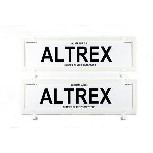 Altrex Number Plate Cover 6 Figure White Without Lines Dual Slimline