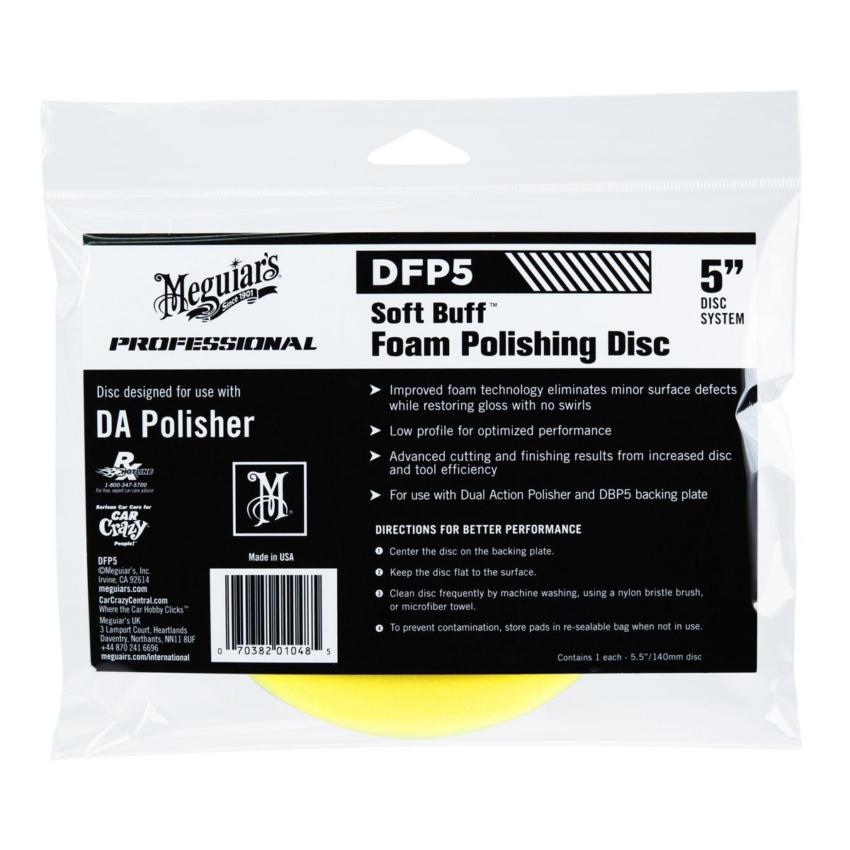 Meguiars Soft Buff Foam Polishing Disc 5.5inch 140mm DFP5