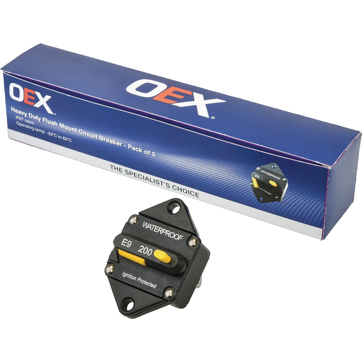 OEX Flush Mount Circuit Breaker Manual Reset 200A Box of 5 ACX2068/5