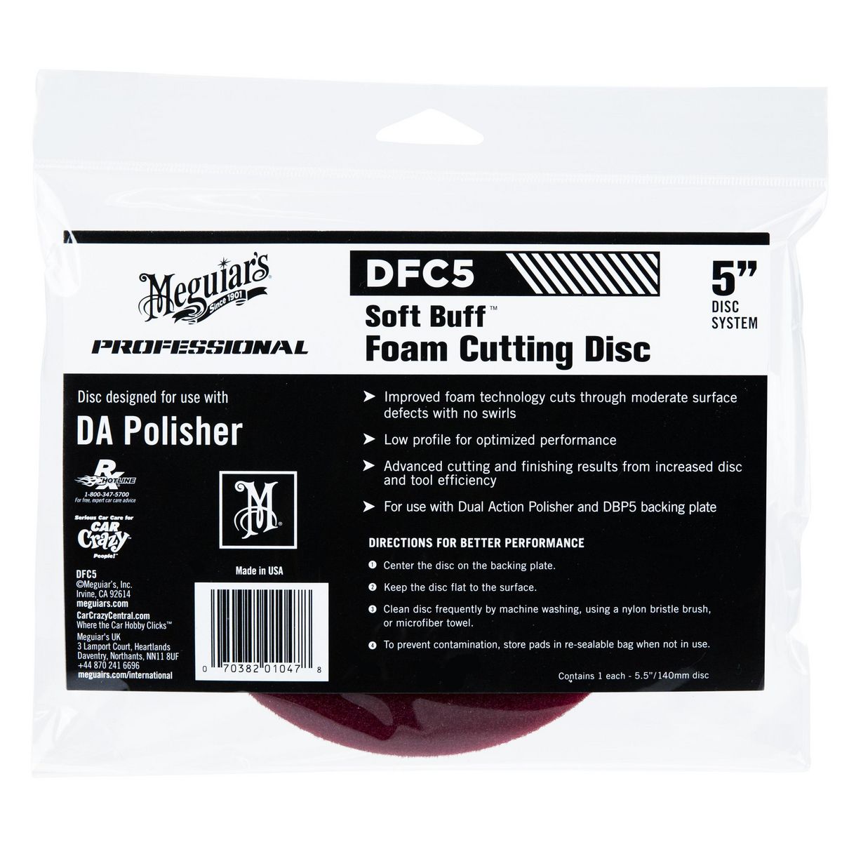 Meguiars Soft Buff DA Foam Cutting Disc 5.5inch 140mm DFC5